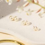 Trio de Brincos Banhado à Ouro 18K em Pérola Coreana