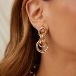 Brinco Argola Banhado à Ouro 18K em Elos Entrelaçados