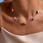 Colar Mix de Banho Ouro 18K e Ródio com Assimetria Mirror