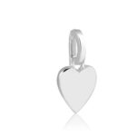 Pingente Banhado à Ródio Branco Coração Liso