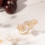 Anel Flores Banhado à Ouro 18k Cravejado com Zircônia Branca