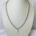 Colar Riviera Banhado à Ródio Branco Cravejado com Zircônia Branca e Madre Pérola