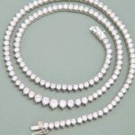 Colar Riviera 2mm 4Garra Banhado à Ródio Branco Cravejado com Zircônia Branca