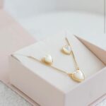 Conjunto Coração Madre Pérola Banhado à Ouro 18k Belíssimo