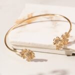 Bracelete Flores Banhado à Ouro 18k Cravejado com Zircônia Branca