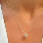 Colar Banhado à Ouro 18k com Pingente Cravejado com Zircônia Branca