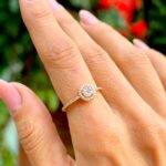 Anel Banhado à Ouro 18k com Pedra Redonda Cravejado com Zircônia Branca