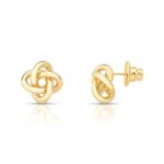 Brinco Mini Entrelaçado Banhado à Ouro 18K Polido no Slim