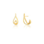 Brinco Gota Banhado à Ouro 18k Cravejado de Zircônia