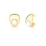 Brinco Banhado à Ouro 18K com Pérola Abaulado