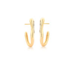 Brinco Banhado à Ouro 18k Meia Argola Curvo