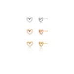 Brinco Coração Cisne Curvo Vazado