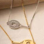 Colar Banhado à Ouro 18k em com Pingente de Raquete