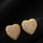 Brinco Coração Banhado à Ouro 18k Cravejado com Zircônia