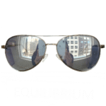 Óculos Aviador Grande Lente Prata Espelhado