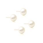 Brinco Banhado à Ouro 18K Perola Bola Achatada 10mm